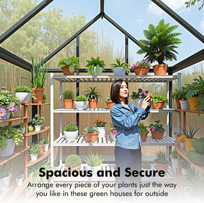 JAIOO 6x4FT Polycarbonate Greenhouse with Aluminum Frame