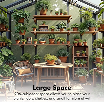 JAIOO 10x12FT Polycarbonate Greenhouse with Aluminum Frame