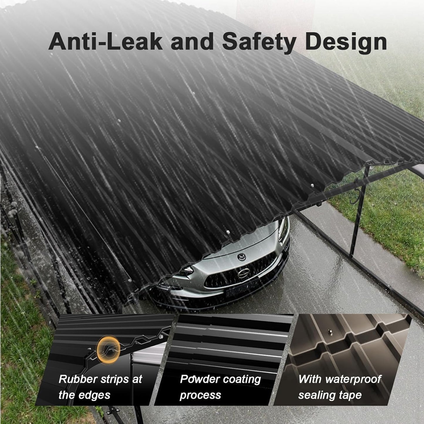 JAIOO 12x20FT Metal Carport with Galvanized Steel Frame