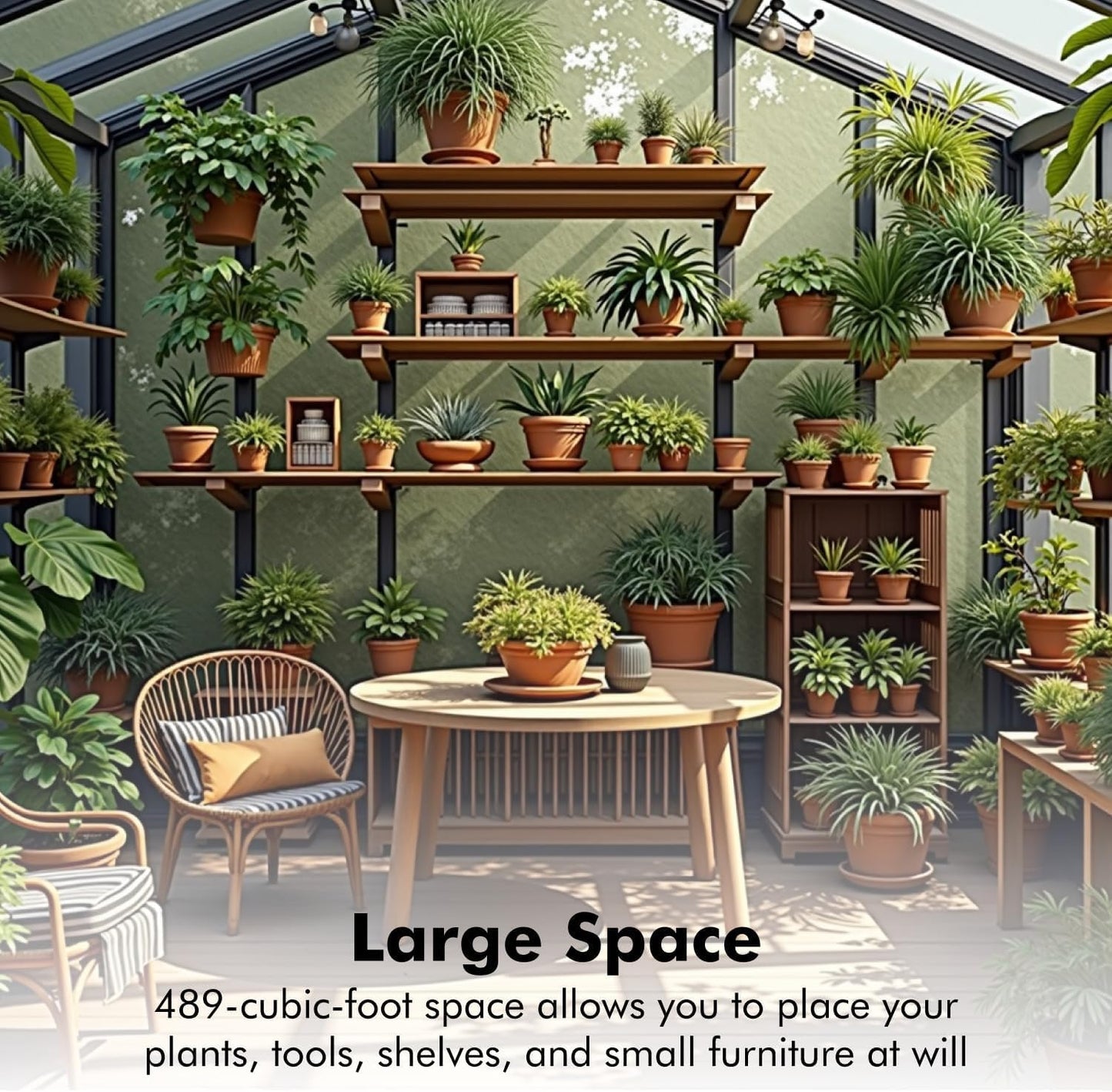 JAIOO 8x10FT Polycarbonate Greenhouse with Aluminum Frame